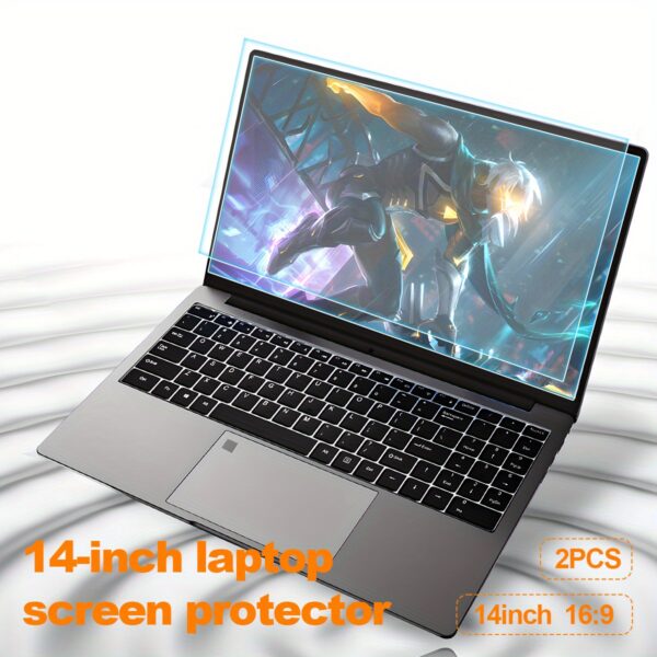 2pcs 14 Inch Laptop Screen Protector Set, Anti-Fingerprint, Anti-Blue Light, Scratch-Resistant, HD Graphics, Matte Finish, Polyethylene Terephthalate Material, Includes Installation Kit