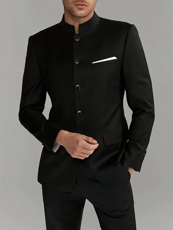 Men'S 2pcs Suit Set in Black, Featuring a Jacket And Formal Pants, Suitable for Weddings, Business Events, And Proms