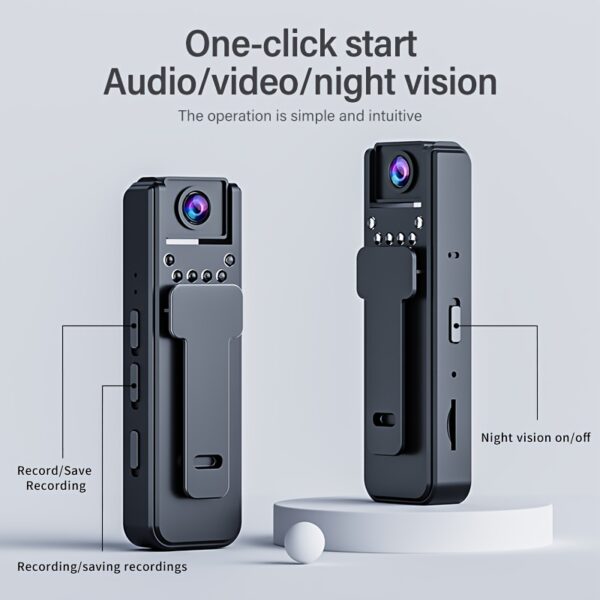 Nicamery HD Night Vision Body Camera - Portable Clip-On Outdoor Sports Camera with 1080P HD Video, 180° Rotating Lens, 3, 5" LCD Screen, Rechargeable Battery, Auto Focus & Exposure Control, Compact Design for Cycling, Running, Hiking, Night Vision Camcorder, Hiking Gear, Sleek Gadget, Durable Construction