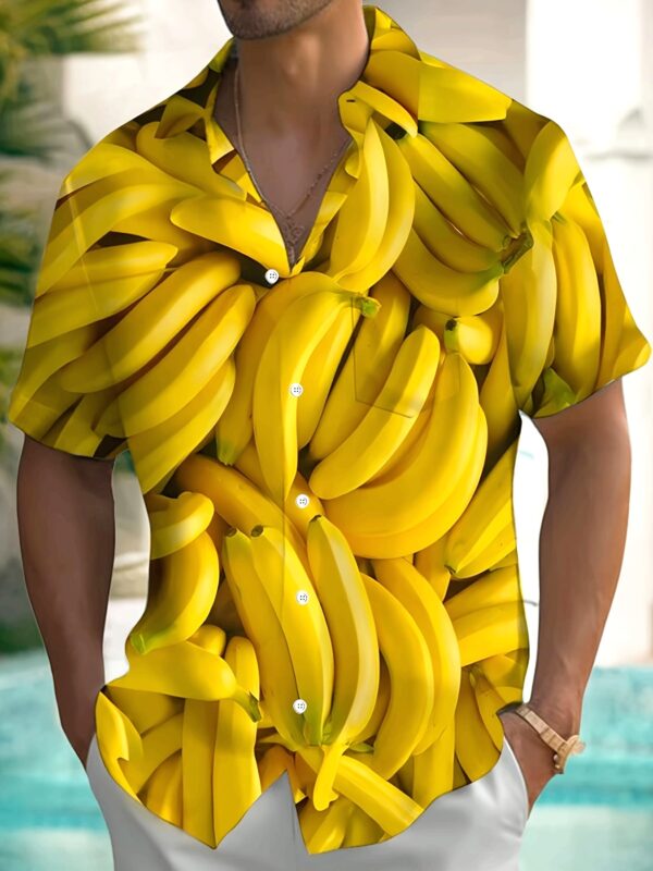 501cce0d9599c4682c175744f79098f6_bmPYknk9gaQRS.jpg Men'S Hawaiian Banana Print Shirt - Tropical Banana Design Button-Up Beach Shirt, Lightweight Non-Stretch Fabric for Summer Vacation, Casual Outfits - Hawaiian Party Attire - Easy-Care Button Front Placket - Adult Men'S Clothing, Hawaiian Shirt, Vacation Outfit, Playful Design, Breathable Material, Short Sleeve Top, Vacation Wardrobe, Summer Fashion, Fun Pattern, Durable Construction, Print Top, Vacation Clothing, Hawaiian Shirt Men, Banana, Button Shirt For Men High Quality Design