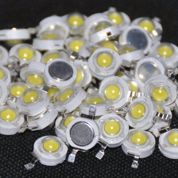 100pcs 3V-3.4V 1W High Brightness LED Beads - Cool White, High Power, Screw-in Design for Tube Lights, Energy-Efficient & Durable for Home & Commercial Lighting, LED Lights for Home Decor, Commercial Lighting, Sleek LED Design, Robust LED Construction