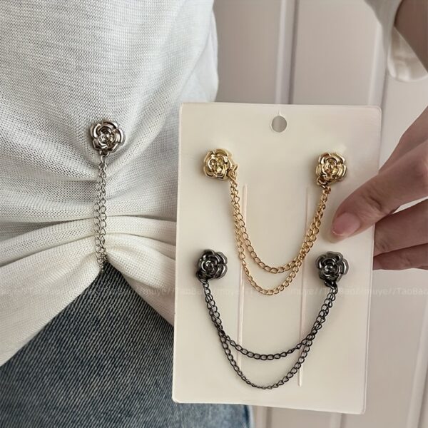 51721988-90a8-4196-9b70-026330b4ecd2.jpg 3 Pack Camellia T-Shirts Shortened Dress Sleeves Fixed Adjustable Buckle Hem Too Long Fixed Button