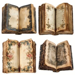 5216dc4a-5e01-419d-b496-1f81276a374b.jpg 42pcs/set Handmade Creative Vintage Book Stickers, Journal Notebook Stickers, Vintage Book House Book and Teapot Book and Flower Hand Account Stickers, DIY Journal Stickers, Magazine Decoration