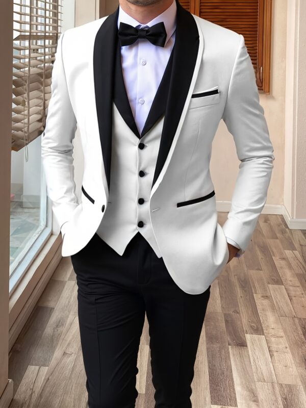 Men's 3pcs Suit Shawl Lapel Formal Wedding Party Events Vintage Western Suit Casual Business Workwear Suit 34S 36S 38S 40R 42R 11.62gal 12.15gal