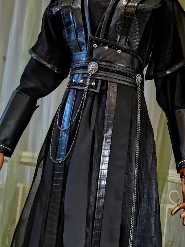 5pcs Black Men'S Hanfu Suit, Moran Cosplay Suit, Traditional Chinese Costume, Knight-errant Hanfu, Ancient Costume, National Costume, Chinese Style