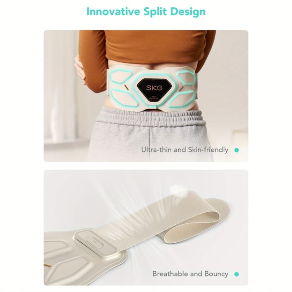 Skg'S Dual-Use Wireless Heating And Vibrating Massage Belt for The Waist And Abdomen Is Portable And Wearable. It Features Constant Temperature Heating And Multiple Vibration Levels, a Long-Lasting Large-Capacity Battery, Skin-Friendly Flexible Fabric for Support, Adjustable Waist Tightness, a Lightweight And Quiet Design, Suitable for Home, Office, Car, Outdoor, Travel, Gym, Camping, And Commuting. It Is Versatile for All Seasons, Easy to Store And Carry, Unisex, And Makes a Great