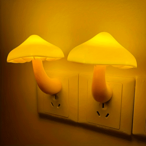 [LED Mushroom Light] Color-Changing LED Mushroom Night Light | Whimsical Touch Control, Auto Sensor, Antique Finish, Perfect for Bedroom, Hallway, or Living Room Decor