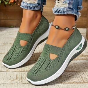 Women's Breathable Mesh Sleeve Sports Shoes - Lightweight And Comfortable Walking Shoes, PVC Sole And Cloth Shoe Pad - Multi-color Multi-purpose All Season Shoes, Elegant Sneakers for Women, Womens Casual Sneakers, Wide Fit Shoes for Women Plus Size, Extra Wide Width Shoes for Women, Sports Shoes Women, Sporty Design, Flexible Sole, Cushioned Insole, Lifestyle
