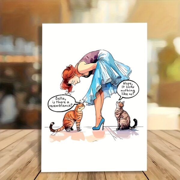 Charming Envelope Birthday Card - Unique Design with Cute Cat Illustration & Thoughtful Message for Loved Ones, 4.3x6.69 Inch, 300 GSM, Includes Envelope, Perfect for Cat Lovers, Cat Lover Gift|Playful Design|Durable Cardstock