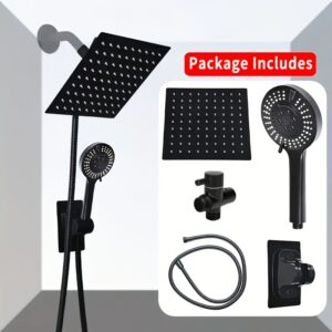 56247d64-9da0-431b-9c5b-6ed285f5cd50.jpg YAGATAP 8-Inch All-Metal Three-Way Shower Head, High-Pressure Dual Spray Attachment with Handheld Spray Head, Upgraded Extendable Arm & Adjustable Height, Modern Brushed Finish for Hotel Bathroom, Kitchen, or Home Use, Kitchen Sink Accessory, Contemporary Design, Sleek Metallic Finish