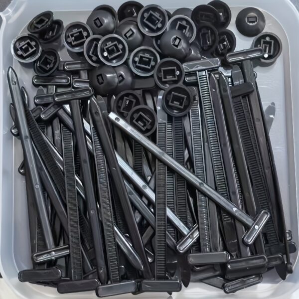 10/30/50pcs Heavy-Duty Nylon Cable Ties - Ultra-Long, Durable Plastic Cable Organizers with Black Plastic Hooks for Car Wiring, Home Organization, and Mud Flap Attachment, Cable Ties for Organizing Cables, Automotive Cable Management, Sleek Design, Sturdy Construction