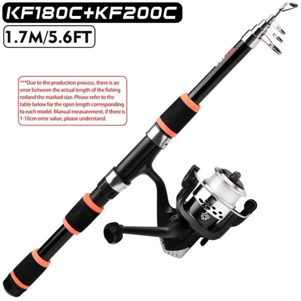 576f7df6-86fb-4be6-83b3-93699a3eb7fe.jpg PROBEROS Telescopic Fishing Rod - Fast-Retracting Lightweight Baitcasting/Presharged Fishing Pole with, Glass Fiber Construction, Extendable Shaft for Freshwater/Saltwater Fishing - Ideal Gift for Anglers (4.9ft/5.6ft), Angler Equipment, Sleek Design, Durable Construction, Outdoor Sportsmen
