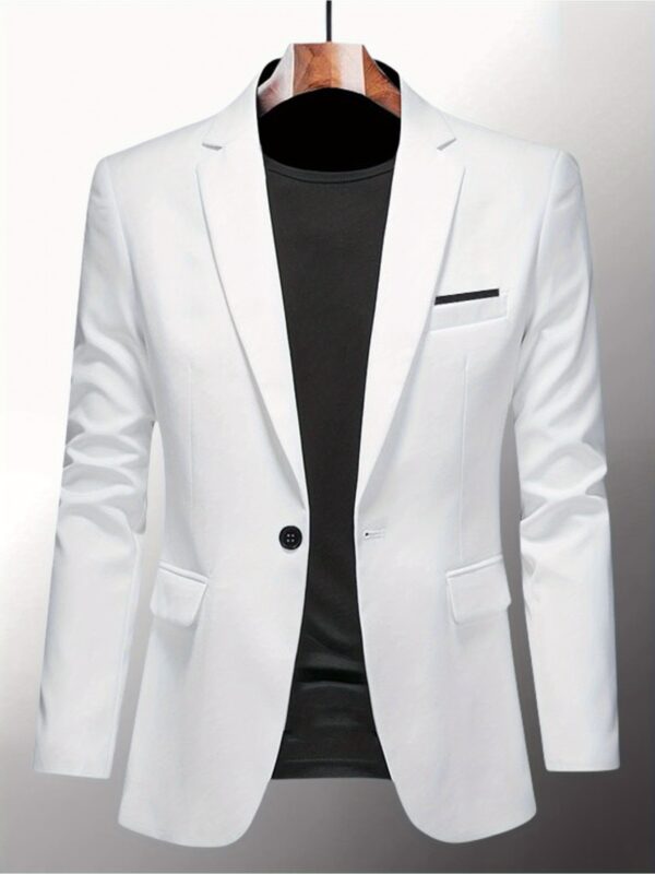 2025 Summer Business Fashion Slim-Fit Lightweight Casual Blazer Men's Jacket Youth Top, Business Casual Wear, Formal Occasion, Slimfit Jacket, Contemporary Design, Smooth Texture, Highquality Stitching, Mens Blazer, Casual Suit, Office Workers, Corporate Attire