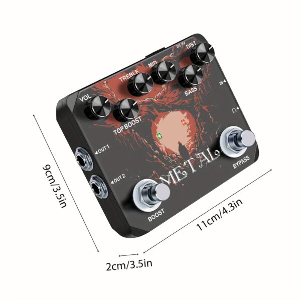 Rowin Metal 2.0 Version Guitar Effect Pedal, Traditional Metal Sound From The 80s And 90s, Super Distortion Sound, Headphone Output, True Bypass LT 03 LT 901, Live Performance, Pedalboard Setup, Vintage Pedal, Retro Design, Highquality Components, Precision Engineering, Effects Processor, Distortion Pedal, Metal Players, Guitar Multi Effect Pedal, Guitar Pedal