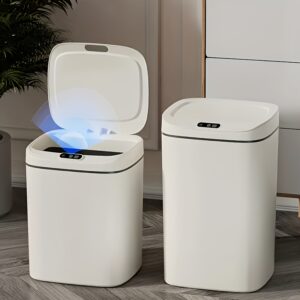 6pcs Compact 3.69 Gallon Smart Trash Can with Motion Sensor, Battery-Powered, Antifingerprint & Quiet Cover - Perfect for Kitchens, Offices, Bathrooms & Bedrooms - Ideal Gift for Christmas, Thanksgiving, New Year