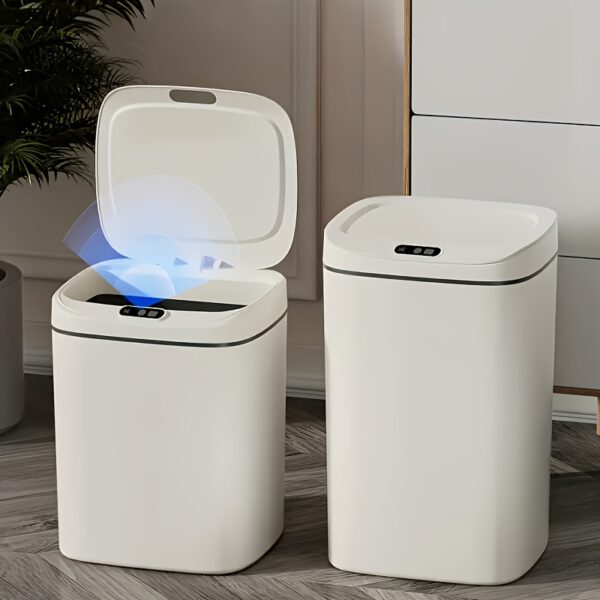 6pcs Compact 3.69 Gallon Smart Trash Can with Motion Sensor, Battery-Powered, Antifingerprint & Quiet Cover - Perfect for Kitchens, Offices, Bathrooms & Bedrooms - Ideal Gift for Christmas, Thanksgiving, New Year