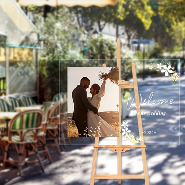 Custom Wedding Welcome Sign - Personalized Photo Acrylic Decor, Romantic Ceremony and Reception Entrance Display