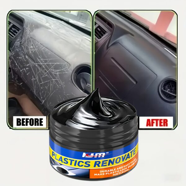 Multifunctional Car Plastic Restorer - Interior & Exterior Plastic Polishing Wax, Scratch Repair, Anti-Aging Renovation Cream, Suitable for Tires, Seats and Plastic Surfaces