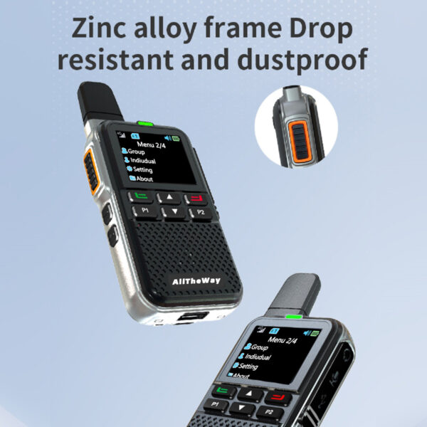 2pcs Global Walkie Talkie Fast Wireless Unlimited Range, Long Distance Intercom, 5000 Miles of Communication Freedom, Rechargeable PTT Cellular One-touch Wireless for Outdoor, Group and Remote Coordination