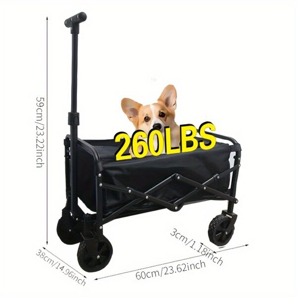 5c8029cc23a346eaa2f3ff6317f3cfbf-goods.jpeg 680 lbs Folding Shopping Cart, 280 lbs Maximum Load, Ergonomic Handle and 360° 4-Wheel Swivel Design - Foldable Transporter for Grocery Stores, Warehouses and Home Use | Sturdy Construction with Rolling Storage for Christmas Gifts
