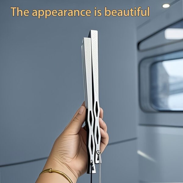 1pc Aluminum Alloy Folding Fan - Chinese Style Crane & Cloud Design, Teal & White Traditional Art Portable Handheld Fan for Hanfu Qipao Dance, Weddings, Home Decor - Elegant Modern Decorative Accessory, Wedding Accessories, Artistic Motif, Fine Craftsmanship, Cultural Enthusiasts, Durable Material, Dance Performers