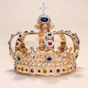 5cfcd23449cc493da6d323e80320b01b-goods.jpeg Baroque King Crown Cut-out Design with Gems Suitable for Cosplay, Halloween Costumes and Themed Parties, Vintage Royal Accessories, Gothic Accessories