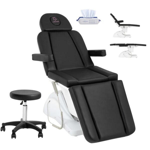 Electric Facial Chair Height Adjustable Tattoo Chair Electric Adjustable Angle Lash Bed With Hydraulic Stool Equipment Massage Chair With 3 Adjustable Electrical Motors.