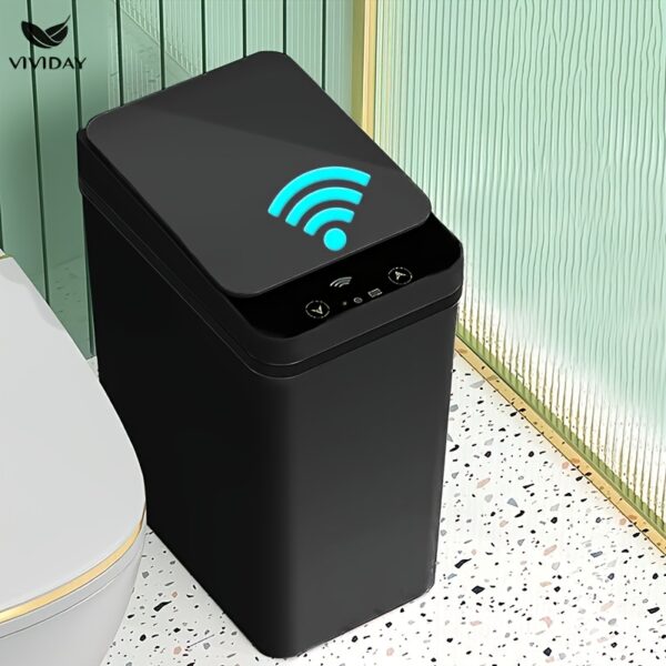 Smart Trash Can, Small Bin with Lid for Home Use, 2.64gal Capacity, Suitable for Bedroom, Bathroom, Office, Living Room, Battery-Free, Smart Sensor Trash Bin, Electric Suction Automatic Waste Bin for Bathroom and Living Room