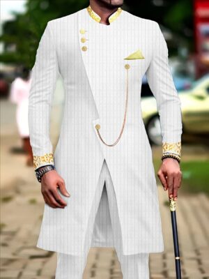 5e8ae692-e8a6-4ac1-a26b-7a1d2435d03a.jpg Men's Casual Long-sleeved Two-piece Suit, Mid-length Top And Trousers