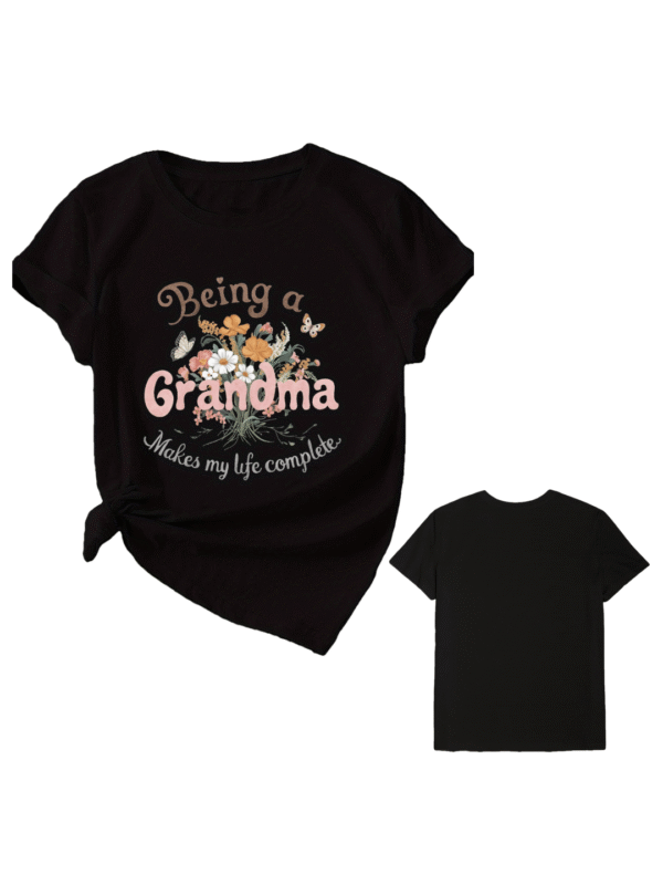 flowers Being a Grandma Women's Plus Size Sports Short Sleeve T-Shirt