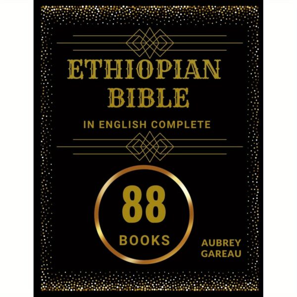 2D Flat, Ethiopian Bible Metal Poster - Complete English Translation with Amharic Script & 88 Books - Vintage Black & Golden Religious Wall Art for Home, Church, Office Decor - 7.87x11.81 Inch Durable Tin Sign, Perfect for Room Decor