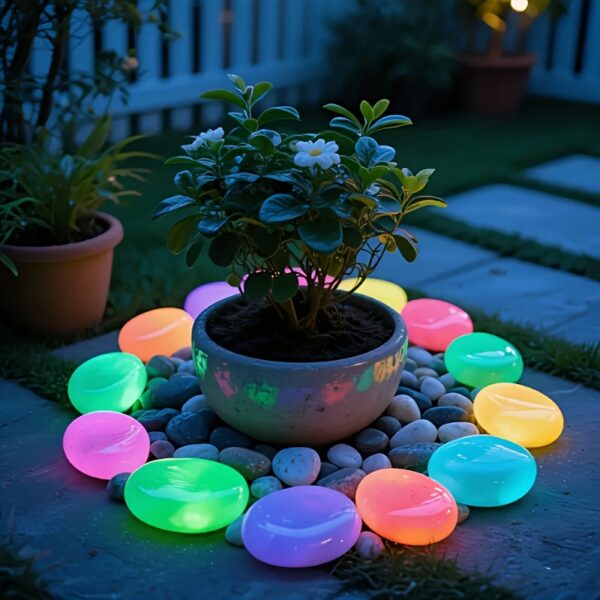 31pcs Extra Large Dreamy Luminous Pebbles Garden Landscape Runway Decoration Fish Tank Starry Sky Landscape Romantic Night Light Stone Suitable for Home/Outdoor Ornament