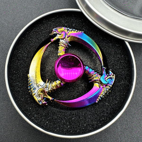 1pc Iridescent Alloy Fidget Spinner - Durable, Multicolor, Dragon Design EDC Relax Toy for Focus & Calm