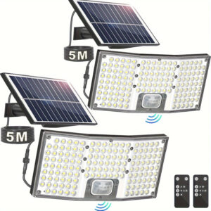 4 Pack/2 Pack Solar Outdoor Lights Motion Sensor, 292 LED Solar Flood Lights With Remote, 4000LM Dusk To Dawn Solar Security Lights Separate Panel, 3 Modes/16.4FT Cable Solar Lighting For Outside Yard Garage