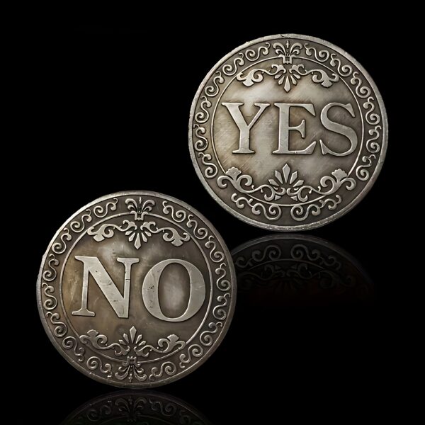 1pc Retro-style decision-making coin with "Yes" and "No" on both sides, a collectible commemorative piece perfect for home decor or as a unique gift. Ideal for any occasion, festival, or gathering