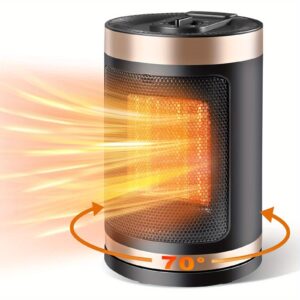Portable 750W/ 1500W Space Heater for Office Bedroom Kitchen Bathroom - PTC Ceramic Indoor Heater with 3 Modes Overheating & Tip-Over Protection Compact Design for Small Spaces Covered Patios Semi-Outdoor Us