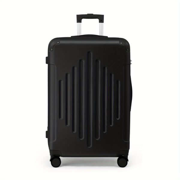 20/24/28 Inch Airline Approved Lightweight ABS Hardshell Carry-On Luggage with TSA Lock & Silent Spinner Wheels, Durable Zipper Closure, Iron-Aluminum Alloy Handle - Navy Blue/Black/Rose Golden/Dark Gray, Luggage for Travel, Checked Baggage, Ribbed Texture, Sturdy Construction, Telescopic Handle, Business Trips, Travel Essentials, Sleek Design, Reinforced Frame, Frequent Travelers