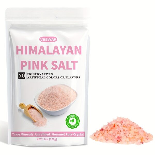 Pink Himalayan Salt, Fine Ground For Table And Cooking, 6 Oz | Unrefined Pink Himalayan Sea Salt, Pink Himalayan Salt Is Nutrient And Mineral Dense For Health - Gourmet Pure Crystal