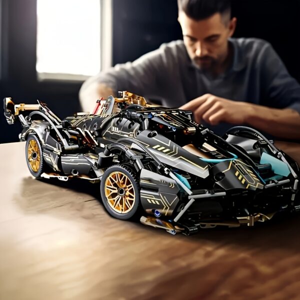 67059aa0-9f2d-4e1e-b372-f5cee3a1d851.jpg 1 Set of Limited Edition Super Sports Car Model Kit - Stylish Black and Golden, Mechanical Assembly, High-Quality ABS Plastic, Stackable Vehicle Set, Perfect for Christmas and Birthday Gifts, Assembly Toy Set, Suitable for Ages 14 and Up, Building Block Set, Building Brick Set, Model Kit, Collectible Car, Sports Car Building Block, Batmobile, Car Construction Block, Building Blocks, Constructor, Blocks, Construction Block, Legoland Set
