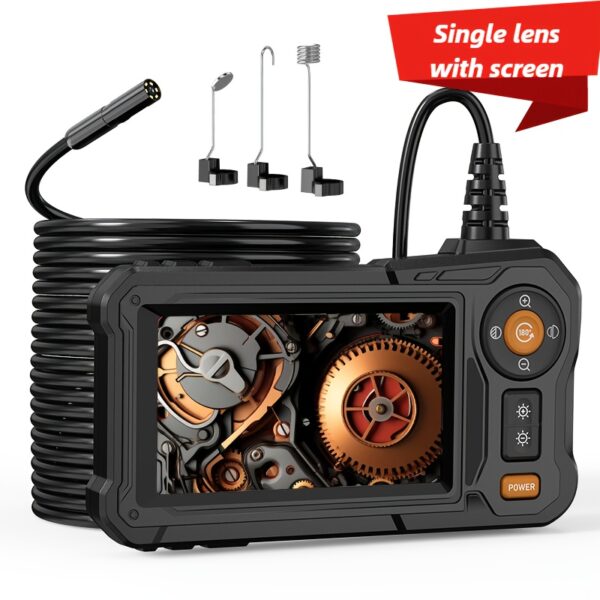 Endoscope with Semi-Rigid Snake Camera for Phone/ Borescope Camera with 4.3" IPS Screen, Local Warehouse Endoscope Camera with Light, 1080P HD with 8 LED Lights, 16.4ft Semi-Rigid Cord, IP67 Waterproof Endoscope for Sewer, Gifts&Cool Gadgets for Men, Endoscope for Phone, Heavy Duty Camera Endoscope, Endoscope Camera Waterproof, Endoscope for iPhone, Sewer Inspection, Home Maintenance Tool, Handheld Endoscope, Compact Design, Durable Construction, Waterproof Design,