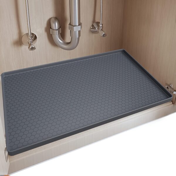 1pc undersink pad - Kitchen cabinet mat - Flexible silicone sink mat - Kitchen bathroom cabinet mat and drip protection mat 28*19 inches, kitchen tissue and storage, kitchen accessories