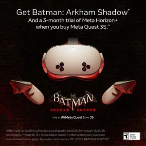 Meta Quest 3S (256GB)— Get Batman: Arkham Shadow and a 3-Month Trial of Meta Horizon+ Included — All-In-One Headset - White