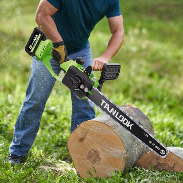 12-inch Cordless Brushless Electric Chainsaw, Portable Handheld Chainsaw Battery-Powered Super Saw for Felling Trees And Wood Pruning, Unique Gift for Husband, Dad, Men, Chainsaw Tools, Brushless Mini Chainsaw, Tree Felling Tool, Branch Trimming, Compact Design, Lightweight Chainsaw, Longlasting Power, Highperformance Motor, Men's Tool, Dad Present