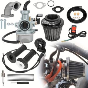 [JFG RACING PZ22 Carb] JFG RACING 22mm Carburetor PZ22 Carb Throttle Cable Grip Assembly | for Coolster Apollo SSR TaoTao DB14 DB24 110cc 125cc RFZ Hawk Pit Dirt Bike ATV Quad 4 Stroke Chinese Motorsports Parts Black