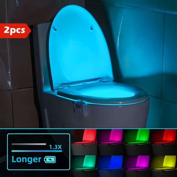 [2 Pack] Setonr Smart Toilet Night Light Inside Toilet Bowl for Bathroom Toilet Motion Activited Night Light Christmas Gift, Bathroom Lighting, Holiday Decor, Stylish Fixture, Sleek Lighting, Easy Installation, Durable Construction, Motion Sensor, Smart Lighting, Tech Enthusiasts, Homeowners