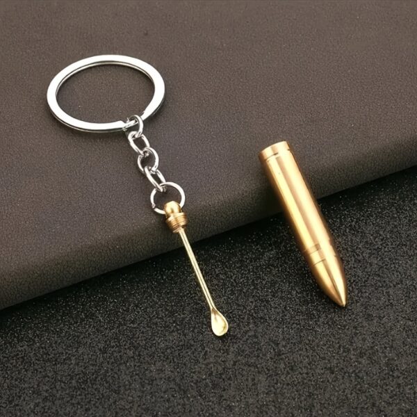 1pc Stainless Steel Fashion Copper-Colored Keychain Wallet Pendant, Simple Style Ear Spoon Openable Gourd Pendant, Suitable for Events, Parties and Daily Decompression Us