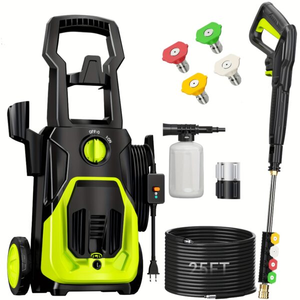 Wash Equipment, Applicators & Accessories – Electric Pressure Washer, 4000 PSI 2.8 GPM Power Washer with 2025 Upgraded 3-in-1 Self-Priming Heavy Duty Water Gun and 4 Nozzles/Foam Cannon for Cars, Driveways, Fences
