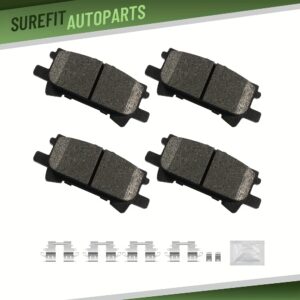 Premium Brake Pad Kit for The Rear Ceramic Disc, Including Hardware, Suitable for Lexus RX330 (2004-2006), RX350 (2007-2009), Rx400H (2006-2008), And for TOYOTA Highlander (2004-2007).