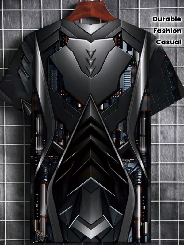 Men's Futuristic Metallic Armor Vest - Lightweight & Durable Costume for Cosplay, Comic Con, Halloween - Machine Washable Metallic Shirt with Modern Armor Design - Ideal for Themed Parties & Casual Attire, Cosplay Gear, Geometric Pattern, Detailed Craftsmanship, Stylish Outerwear, Cosplay Enthusiasts