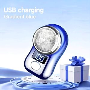 [Portable Electric Shaver] Portable Digital Electric Shaver | Compact USB Rechargeable Razor for Travel & Home with Shaving, Detail Trimming & Curling | Ideal Gift for Valentine's, Father's, Mother's Day